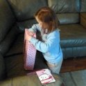 Opening Aunt Meg's Birthday Present